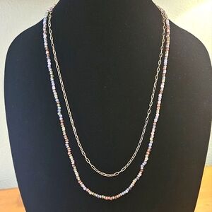 Multicolor Doublestrand Beaded Necklace